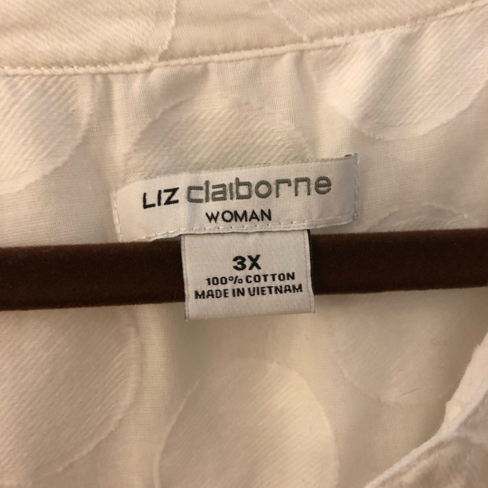 Liz Claiborne Womens 100% cotton white top - Picture 4 of 9